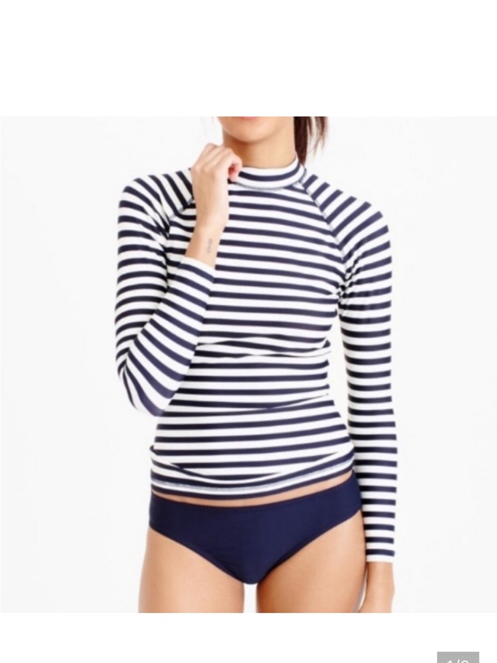 NWOT J Crew Striped Navy Rashguard S